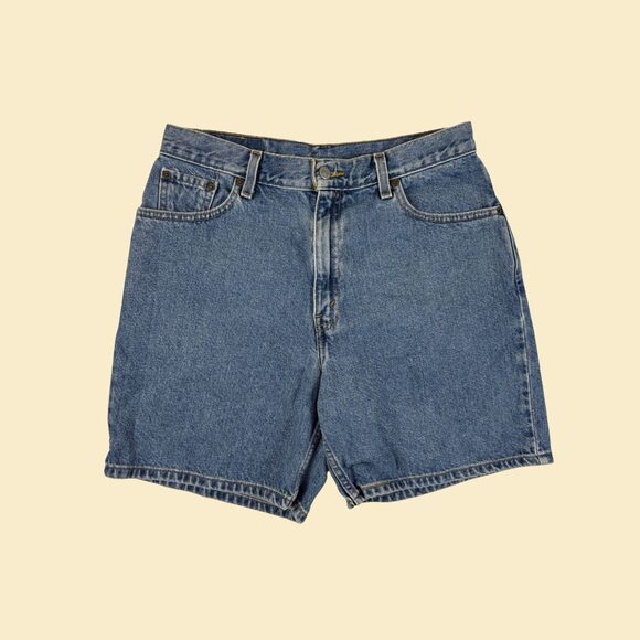 2000s Levis size 12 denim shorts, vintage high rise Y2K womens jean shorts - Picture 1 of 6